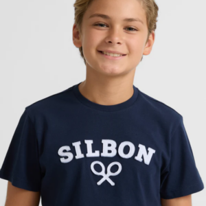 Camiseta Silbon Kids Raqueta Media Azul Marino