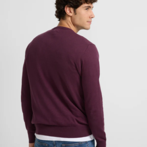 Jersey Silbon Liso Cuello Redondo Burdeos