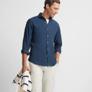 Camisa Silbon Sport Lisa Micropique Azul Marino
