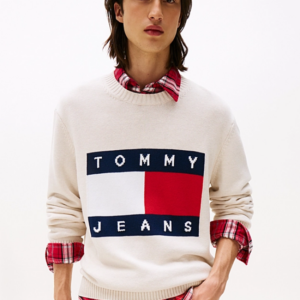 Jersey Tommy Jeans Logo Off White Htr
