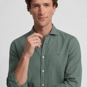 Camisa Silbon Sport Lino Verde Oscuro