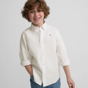 Camisa Silbon Kids Sport Rayas Oxford Amarillo