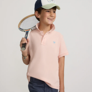 Polo Silbon Kids Liso Logo Rizo Coral