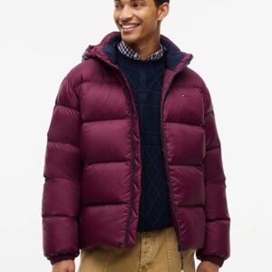 Pluma Tommy Jeans Acolchado Capucha Calypso Berry