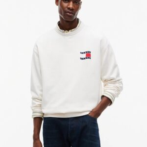 Sudadera Tommy Jeans Wavy Flag Off White
