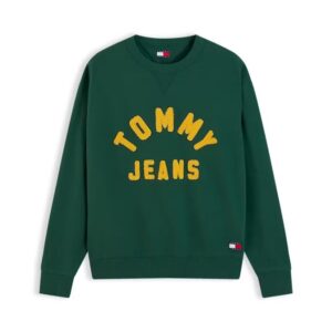 Sudadera Tommy Jeans New Classic Crew Velvet Green