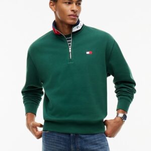 Sudadera Tommy Jeans Branded Collar Velvet Green