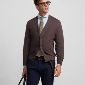 Cardigan Silbon Clasico Marron