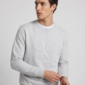 Sudadera Silbon Clasica Logo Relieve Gris Claro