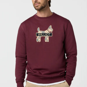 Sudadera Williot Doggy Tartán Burdeos