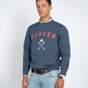 Sudadera Harper And Neyer Crew Neck Retro Blue Tide