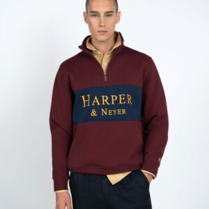 Sudadera Harper And Neyer Half Zipper Maryland Rich Burgundy
